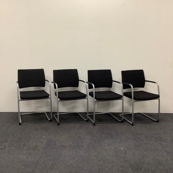 complete set van 4 stuks Ahrend vergaderstoelen,, Huis en Inrichting, Stoelen, Zwart, Gebruikt