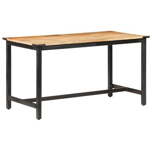 vidaXL Eettafel 140x70x76 cm massief ruw mangohout, Huis en Inrichting, Tafels | Eettafels, Nieuw, Verzenden