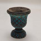 Messing waterpijpkop (Sar-e Qalyan), - Messing, turquoise -