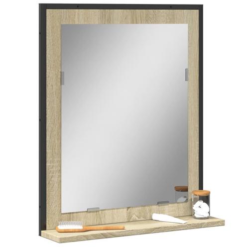 vidaXL Badkamerspiegel met schap 50x12x60 cm hout sonoma, Huis en Inrichting, Tafels | Kaptafels, Nieuw, Verzenden