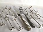 Prachtige verzilverde art deco bestekleggers , model Atomium, Antiek en Kunst