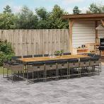 vidaXL 17-delige Tuinset met kussens poly rattan grijs, Verzenden, Nieuw, Tuinset