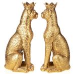 Figure - Couple of crowned leopards (2) - Résine