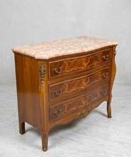 Commode - Noyer - Commode Louis XV bombée, Antiek en Kunst