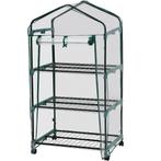 tectake Mobiele foliekas met 3 planken 69x49x133 cm - transp, Verzenden, Nieuw