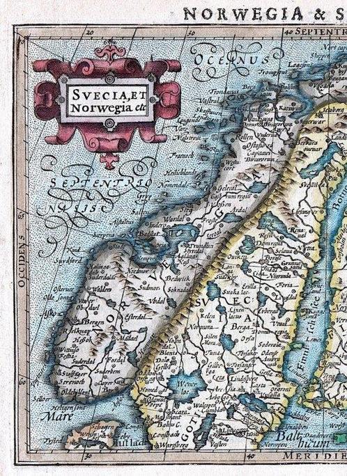 Europe - Norvège, Suède, Finlande; J. Hondius / Mercator -, Boeken, Atlassen en Landkaarten