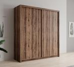 Kledingkast - Donker eiken - 200x62x215 - Met schuifdeuren, Huis en Inrichting, Verzenden, Nieuw