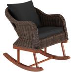 Wicker schommelstoel Rovigo 150kg - bruin, Huis en Inrichting, Nieuw, Verzenden