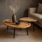 Salontafel Mangohout S Timo - Set Van 2, Huis en Inrichting, Verzenden, Nieuw, Industriële meubels, Overige vormen