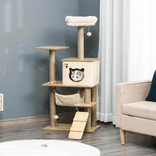 Klimboom - Stabiel en pluche - Geel, Dieren en Toebehoren, Katten-accessoires, Nieuw, Ophalen of Verzenden