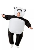 KIMU® Opblaas Kostuum Panda Zwart Wit Opblaasbaar Pak Pandap, Ophalen of Verzenden