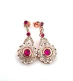 Zonder Minimumprijs - Oorbellen - 9 kt. Roségoud Robijn -, Nieuw