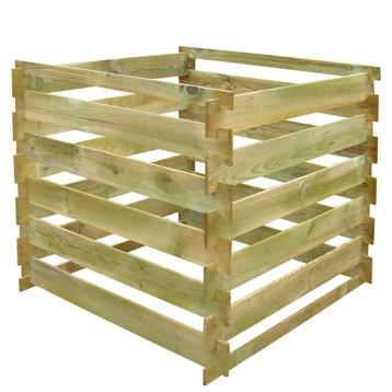 vidaXL Compostbak gelat vierkant 0,54 m³ hout, Verzenden