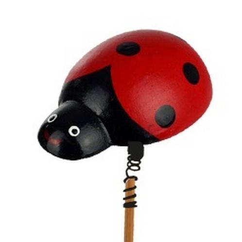 Bijsteker lieveheersbeestje +/- 20 cm. stok rood, Huis en Inrichting, Woonaccessoires | Kunstplanten en Kunstbloemen, Nieuw