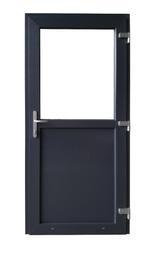 Deur antraciet 1/2 glas Basic Plus b98 x h200 cm L, Doe-het-zelf en Bouw, Deuren en Vliegenramen, 80 tot 100 cm, Nieuw, Ophalen of Verzenden