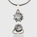 Zonder Minimumprijs - Rock Crystal Necklace/Ring - 2-delige