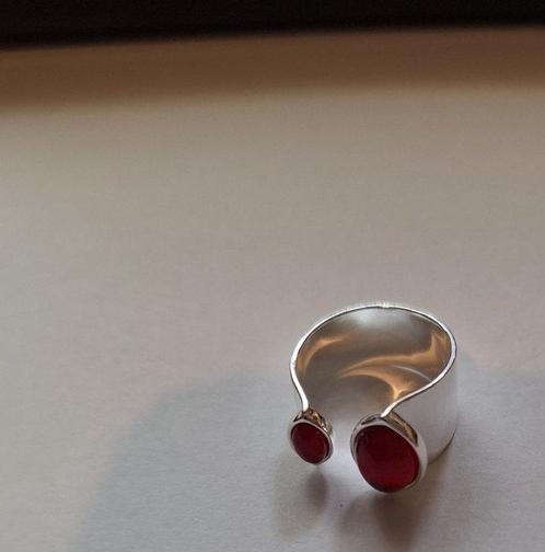 Zonder Minimumprijs - Ring Zilver Robijn - ring en robijnen, Handtassen en Accessoires, Ringen