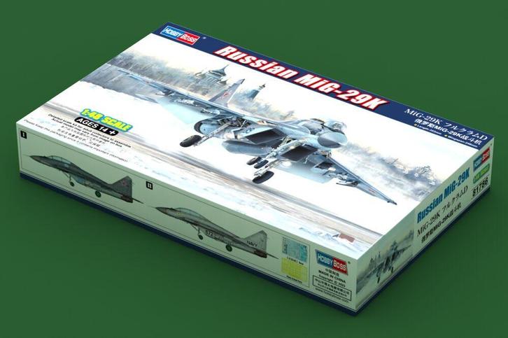 Hobby Boss 81786 Russian MiG-29K Bouwpakket Schaal 1:48, Hobby en Vrije tijd, Modelbouw | Vliegtuigen en Helikopters, Nieuw, Overige merken
