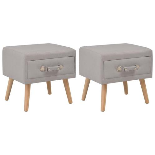 vidaXL Nachtkastjes 2 st 40x35x40 cm stof grijs, Huis en Inrichting, Slaapkamer | Nachtkastjes, Nieuw, Verzenden