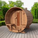 Red Knotty Cedar barrelsauna 240 cm, Nieuw, Complete sauna, Fins of Traditioneel
