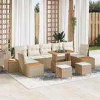 vidaXL 10-delige Tuin Sofa Set met Kussens - Beige, Poly, Verzenden, Nieuw