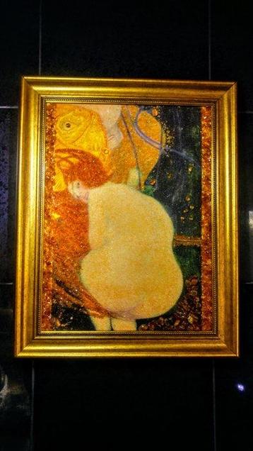 100% naturel - Ambre - Baltic Amber mosaic - Klimt Picture -