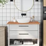 vidaXL Wastafelblad 100x60x2,5 cm massief beukenhout, Huis en Inrichting, Keuken | Keukenelementen, Verzenden, Nieuw