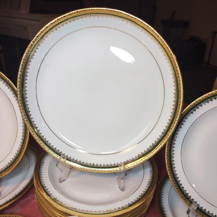Manufacture Chastagner - Tafelservies (14) - Groene fries, Antiek en Kunst, Antiek | Meubels | Tafels