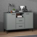 vidaXL Buffet avec pieds en métal Gris 113x40x77 cm Bois, Maison & Meubles, Verzenden, Neuf