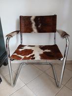 Fauteuil - Chroom, Leder - Leren console stoel