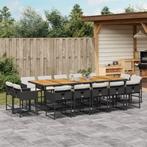 vidaXL 15-delige Tuinset met kussens poly rattan zwart, Verzenden, Nieuw, Tuinset