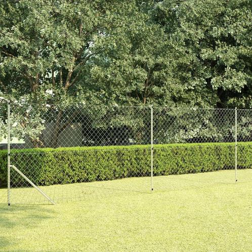 vidaXL Clôture à mailles avec poteaux Acier galvanisé, Jardin & Terrasse, Clôtures de jardin, Neuf, Envoi