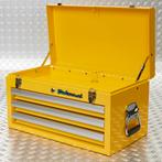 Datona Gereedschapskist met drie lades - geel - Datona, Doe-het-zelf en Bouw, Gereedschapskisten, Ophalen of Verzenden, Nieuw