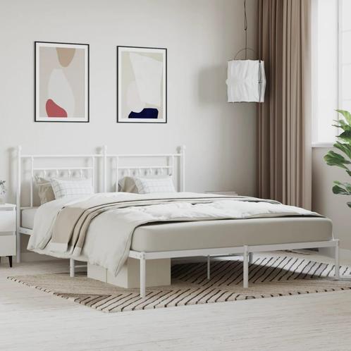 vidaXL Bedframe met hoofdbord metaal wit 180x200 cm, Huis en Inrichting, Slaapkamer | Bedden, Nieuw, Verzenden