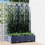 vidaXL Plantenbak met trellis blauwgrijs 80x40x121,5 cm PP, Verzenden, Nieuw