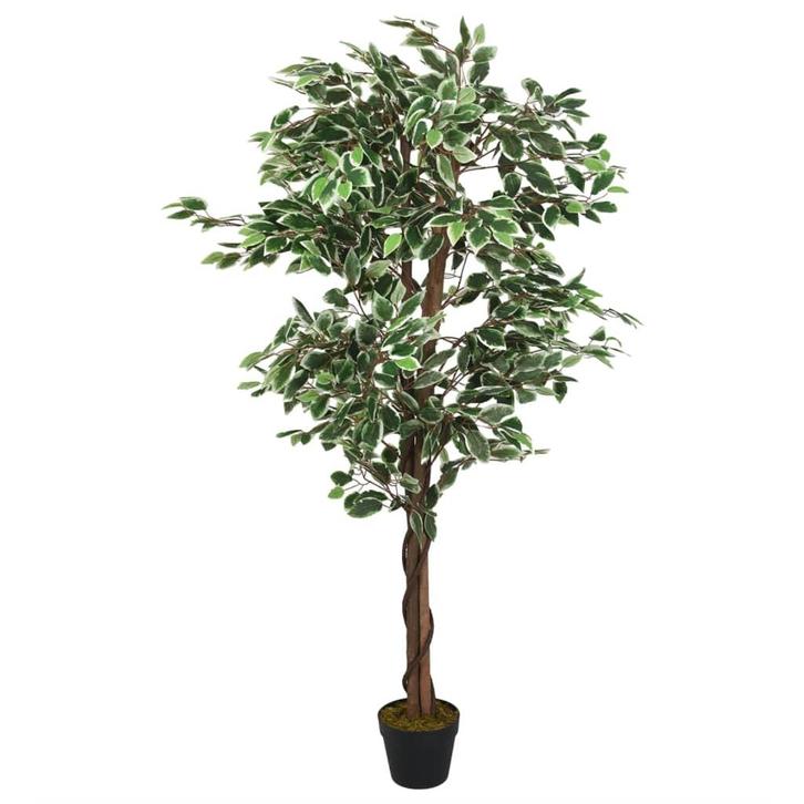 vidaXL Kunstplant ficus 630 bladeren 120 cm groen, Huis en Inrichting, Woonaccessoires | Kunstplanten en Kunstbloemen, Nieuw, Verzenden
