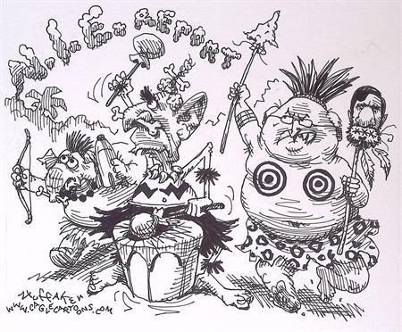 Pentekening Amerika - N.I.E. Iran rapport (lijst optie), Antiek en Kunst, Kunst | Tekeningen en Fotografie, Verzenden