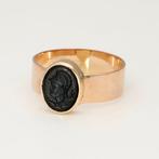 Ring - 14 karaat Roségoud, Geel goud Onyx, Handtassen en Accessoires, Ringen, Nieuw