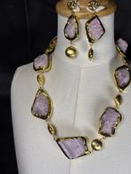 Geelgoud verguld natuurlijke ruwe roze kunziet klasse AAA -