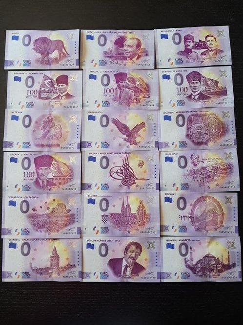 Monde. 0 Euro Banknote 2019/2022 (18 banknotes)  (Sans Prix, Postzegels en Munten, Munten | Europa | Euromunten
