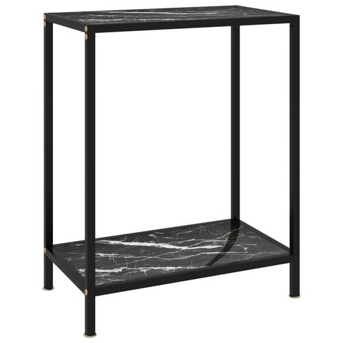 vidaXL Table console Noir 60x35x75 cm Verre trempé, Maison & Meubles, Tables | Tables de salon, Neuf, Envoi