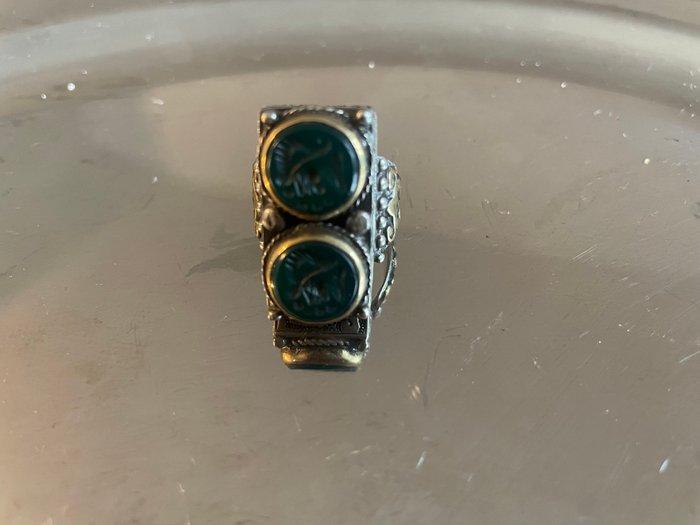 Zilver - Zegelring - Afghaanse zegelring, Antiquités & Art, Art | Art non-occidental