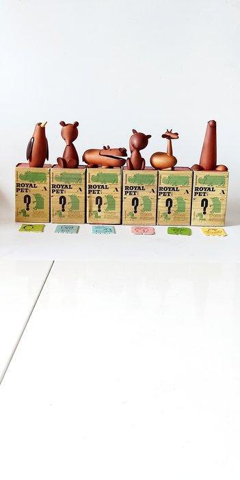 Figuur - Zes vintage houten dieren Royal Pet, Antiek en Kunst, Kunst | Designobjecten