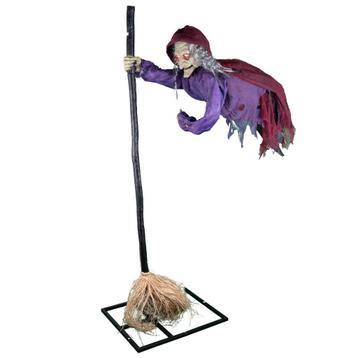 Halloween Decoratie Zwevende Heks 195cm Licht Geluid En beschikbaar voor biedingen