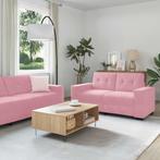 vidaXL bank / zetelstel 3 pcs Roze 221 x 80 x 80 cm Fluweel, Huis en Inrichting, Verzenden, Nieuw