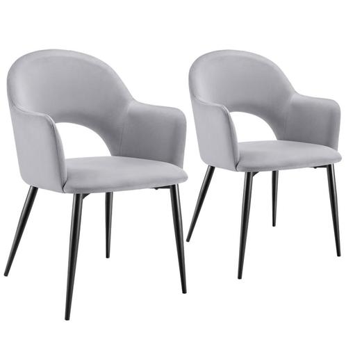 tectake Eetkamerstoel Sachel, fluweellook, gestoffeerd, 120, Huis en Inrichting, Stoelen, Verzenden