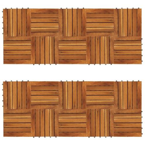 vidaXL Terrastegels verticaal patroon 30 x 30 cm Acacia set, Doe-het-zelf en Bouw, Vloerdelen en Plavuizen, Nieuw, Verzenden