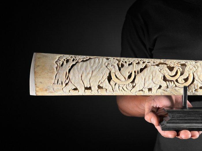 Geen minimumprijs - fijn gesneden groot speervisrostrum op, Antiek en Kunst, Kunst | Designobjecten