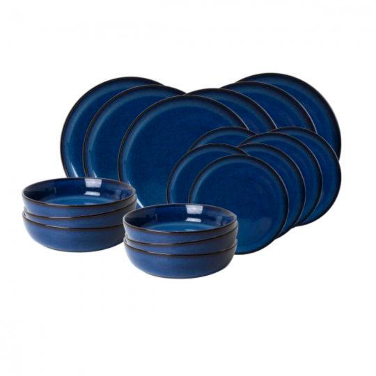 2dekans | Ardtime 18-piece flat and soup plate service BLUE, Huis en Inrichting, Complete eetkamers, Ophalen of Verzenden