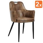 Stoelen | VICTORIA | Kunstleer/Metaal | Matte Cognac |, Verzenden, Nieuw in verpakking